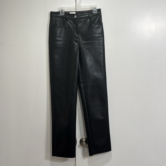 Aritzia Wilfred The Melina Faux Leather Pants Black Size 2 - Picture 2 of 6